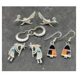 Sterling Native American & Mexico Earrings