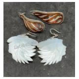 Sterling Copper & Mother of Pearl Earrings
