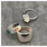 2 Sterling Rings 1 18kGHE