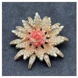 Signed Eisenberg Flower Brooch