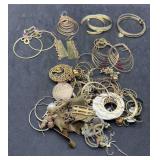 22 Pair Gold Tone Hoops & Various Earrings
