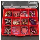 12 Pair of Purple Earrings W/ Case