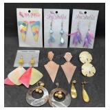 8 Pair Sheshell Vintage Hawaii Earrings
