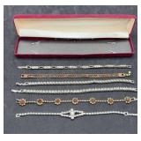 6 Rhinestone & CZ Tennis Bracelets