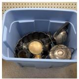Group of Silverplate tote not included