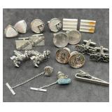 Group of Cuff Links & Tie Tacks