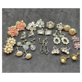 Screw Back Earrings 1 Pair Marked Silver