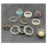 Group of 11 Fashion Rings