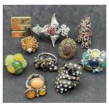 Group of Fashion Statement Rings