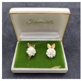 Krementz Daisy Flower earrings