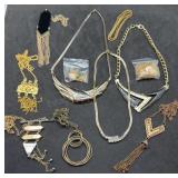 11 Gold Tone Necklaces