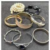 Group of 8 Hinged Stretch & Cuff Bracelets