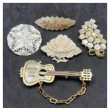 Mother of Pearl Brooches