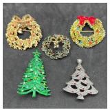 5 Christmas Brooches
