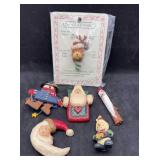 6 Resin & Wood Christmas Pins