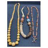 Vintage Wood Beaded Necklaces