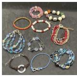 10 Various Beaded Bracelets