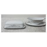 Noritake Romance Butter Dish and Gravy Boat