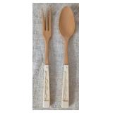 Vintage Genuine Ivory Salad Servers