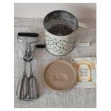 Brown Bag Cookie Art Press, Vintage Flour Sifter