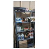 Basement Metal Shelving Unit w Contents