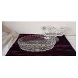 Fostoria American Separated Dish and Candleabara