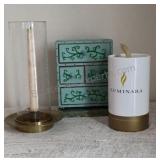 Luminara Candle, Small Painted Jewelry Box and