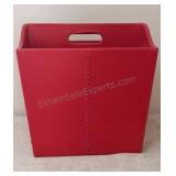 Red Faux Leather Magazine Caddy 12x12