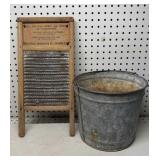 Wash Board & Galvanized Bucket