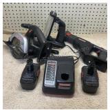 Craftsman saws, Light Batteries & Charger 19.2v