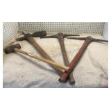 Assorted Pick Axes & Sledge Hammer