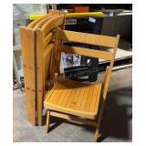 Set of 4 Wood Folding Chairs