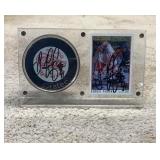 Signed Hockey Puck & Card by Sergei Fedorov