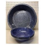 7 Speckled Enamel Bowls