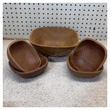 Teak Wood Salad Bowl Set