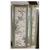 Trio of Asian Inspired Prints - have stains 37x13