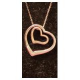 Sterling Silver Heart Necklace 16"