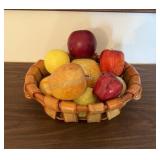Ceramic Basket of Faux Fruit
