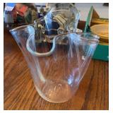 Clear Ribbon Vase 8.5 inches tall