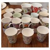 Group of Floral Coffee Mugs