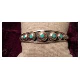Vintage Sterling Silver and Turquoise Bracelet
