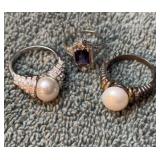 Unmarked Silver Tone Rings