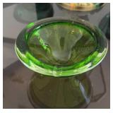 Green Glass Ash Tray