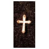 10kt Cross Pendant w Gemstones
