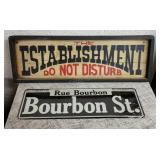 Wooden and Metal Bar Signs