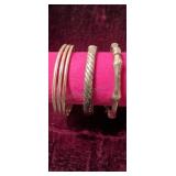 Trio of Sterling Silver Bracelets