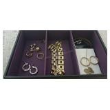 Tray w Assorted Jewelry Contents