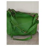 Frances Valentine Green Leather Handbag NWT11x14