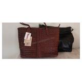 2 Leather  Handbags NWT 11x16