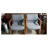 Pair of Upholstered and Wood Chairs 32x22